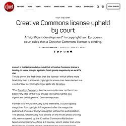 Creative Commons license upheld by court