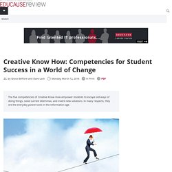 Creative Know How: Competencies for Student Success in a World of Change