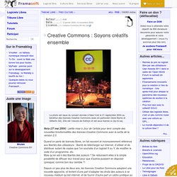 Creative Commons : Soyons créatifs ensemble - Free Culture