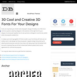 30 Cool and Creative 3D Fonts For Your Designs