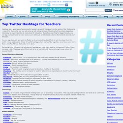 More Hashtags for Teachers