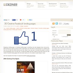 30 Creative Facebook landing pages « INDEZINER - Flock