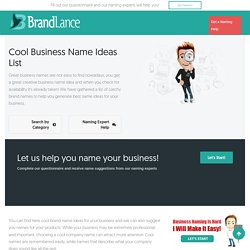 453 Cool & Creative Business Names Ideas List Generator - Brandlance
