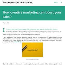 How creative marketing can boost your sales?