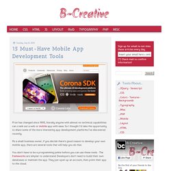 15 Must-Have Mobile App Development Tools