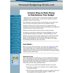 Creative Ways to Make Money to Help Balance Your Budget