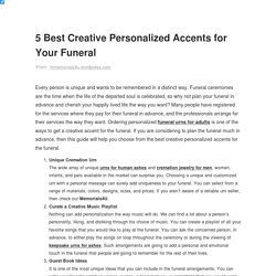 5 Best Creative Personalized Accents for Your Funeral – Remember Your Loved Ones