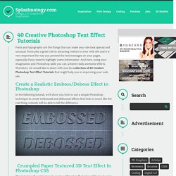 40 Creative Photoshop Text Effect Tutorials