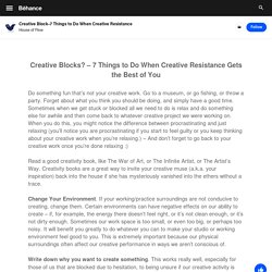 Creative Blocks? – 7 Things to Do When Creative Resistance Gets the Best of You
