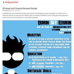 20 Smart and Creative Resume Design » Design You Trust – Social design inspiration!