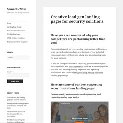Creative lead gen landing pages for security solutions