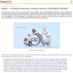 Refdoc : le Creative Commons, solution contre la "contrefaçon étatique"