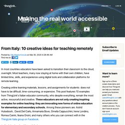 From Italy: 10 creative ideas for teaching remotely