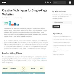 Creative Techniques for Single-Page Websites