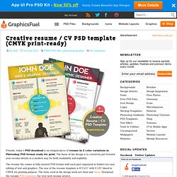 Creative resume / CV PSD template (CMYK print-ready)