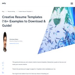 Creative Resume Templates (16+ Examples to Download & Guide)