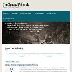 Types of creative thinking - The Second Principle