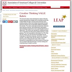 Creative Thinking VALUE Rubric