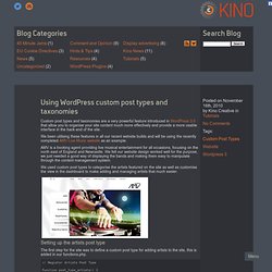 Using WordPress custom post types and taxonomies - Kino Creative