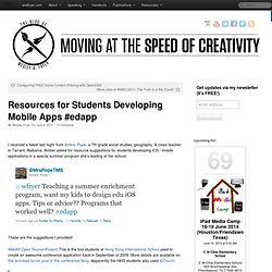 Resources for Students Developing Mobile Apps #edapp