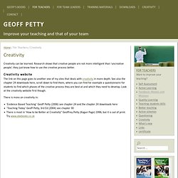 Geoff Petty - Teaching Today - Creativity