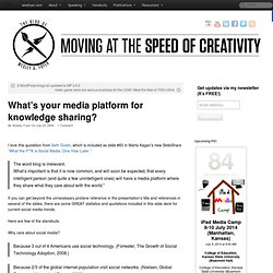 What’s your media platform for knowledge sharing? » Moving at the Speed of Creativity