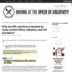 Why are URL shorteners blocked by some content filters, websites, and wifi providers?