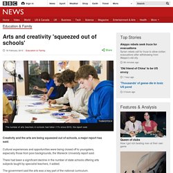 Arts and creativity 'squeezed out of schools'