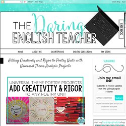 The Daring English Teacher: Adding Creativity and Rigor to Poetry Units with Universal Theme Analysis Projects