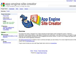 app-engine-site-creator - A Content Management System for Google App Engine