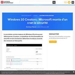 Windows 10 Creators : Microsoft monte d'un cran la sécurité