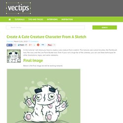 Create A Cute Creature Character From A Sketch In Illustrator