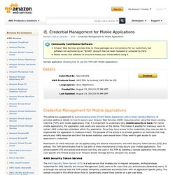 Credential Management for Mobile Applications : Sample Code & Libraries