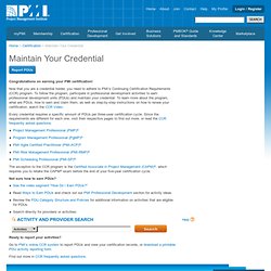 Maintain Your PMI Credential