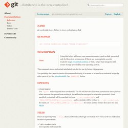 git-credential-store Documentation