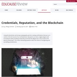 Credentials, Reputation, and the Blockchain