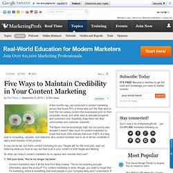 Five Ways to Maintain Credibility in Your Content Marketing