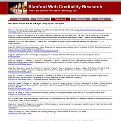 The Web Credibility Project - Stanford University: Publications