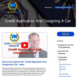 Credit Application And Cosigning A Car