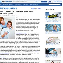 Top 7 Credit Cards For Those With Excellent Credit