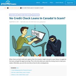 No Credit Check Loans! Is Scam? - PaydayLoansBunny.Ca