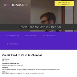 Credit Card to Cash in Chennai - cash,money,chennai,credicard