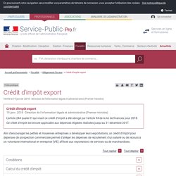 Crédit d'impôt export - professionnels