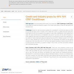 Credit card industry grows by 44% YoY: CRIF CreditScape