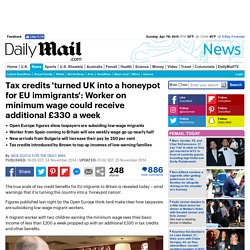 Tax credits 'turned UK into a honeypot for EU immigrants'