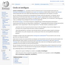 Credo ut intelligam