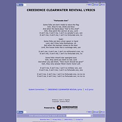 CREEDENCE CLEARWATER REVIVAL LYRICS - Fortunate Son