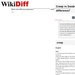 Creep vs Sneak - What's the difference?