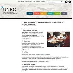 Créer et animer un club de lecture - UNEQ