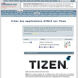 Créer des applications HTML5 sur Tizen